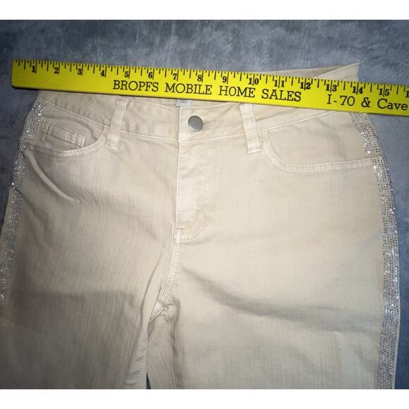 Boston Proper Beige Jeans Sequins Women’s‎ Size 6 - Picture 6 of 8